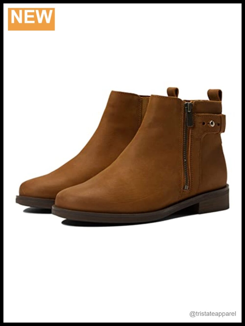 Clarks Memi Lo Women's Waterproof Leather Ankle Boots Zip Kitten Heel